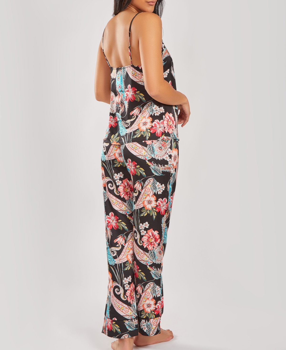 iCollection Women's Silky Soft Printed Pants 2 Piece Pajama Set - Multi