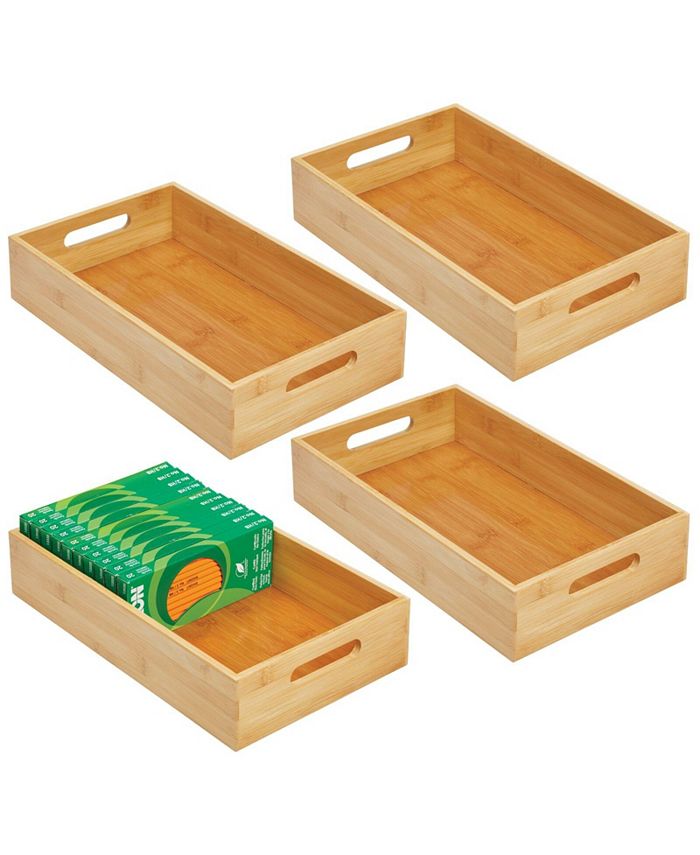 mDesign Bamboo Drawer Organizers (Set of 2)