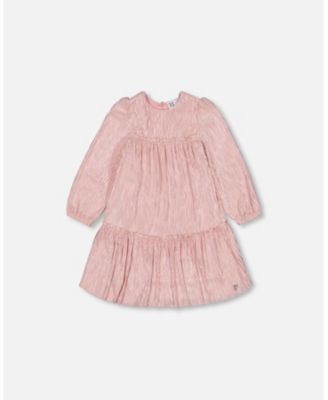 Deux Par Deux Pleated Lame Fabric Loose Dress Sparkling Rose Deux Par Deux Pleated Lame Fabric Loose Dress Sparkling Rose