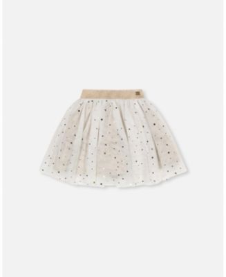 Deux Par Deux Printed Tulle Skirt
