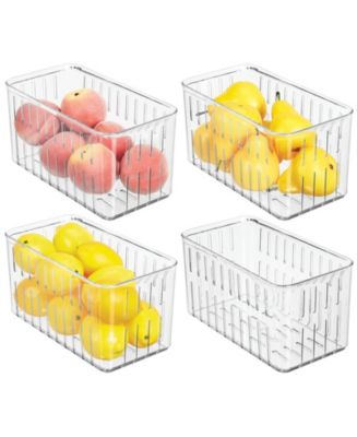 mDesign Plastic Food Cabinet Storage Organizer Container Bin - 4 Pack ...