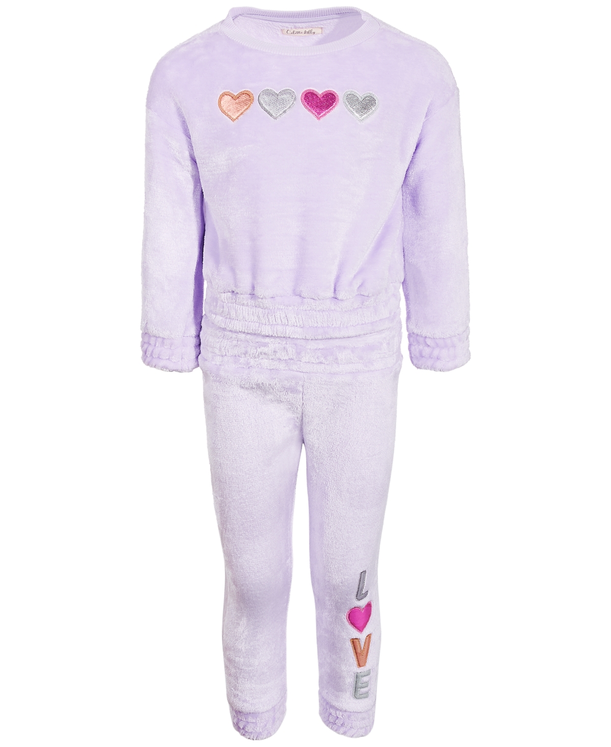 Colette Lilly Kids' Toddler Girls Cozy Sweatshirt & Jogger Pants Set In Pastel Lilac