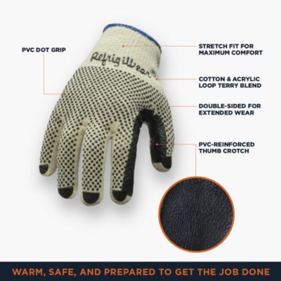 Men's Midweight Dot Grip Gloves - Insulated Knit Work Gloves with PVC Grip, Sold by the Dozen
