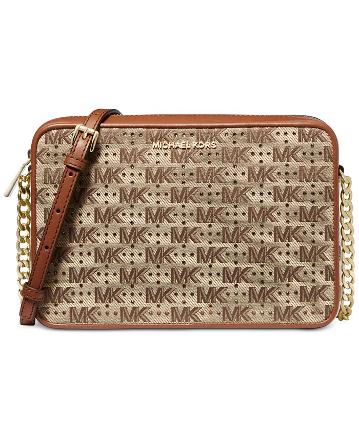 MICHAEL Michael Kors Logo Crystal Embellished Jet Set Large East West Crossbody