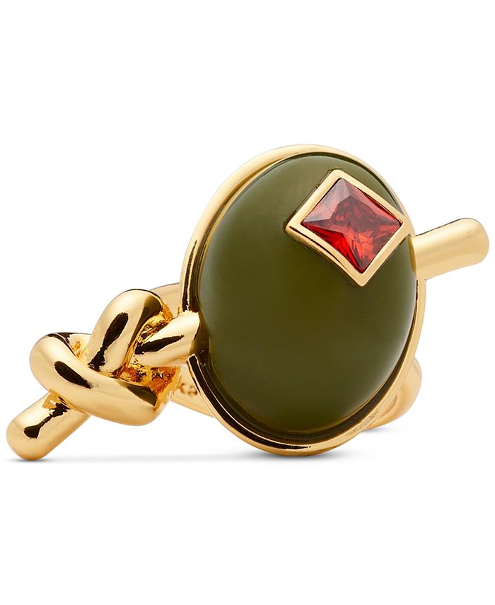 kate spade new york GoldTone Cubic Zirconia Olive Statement Ring Macy's