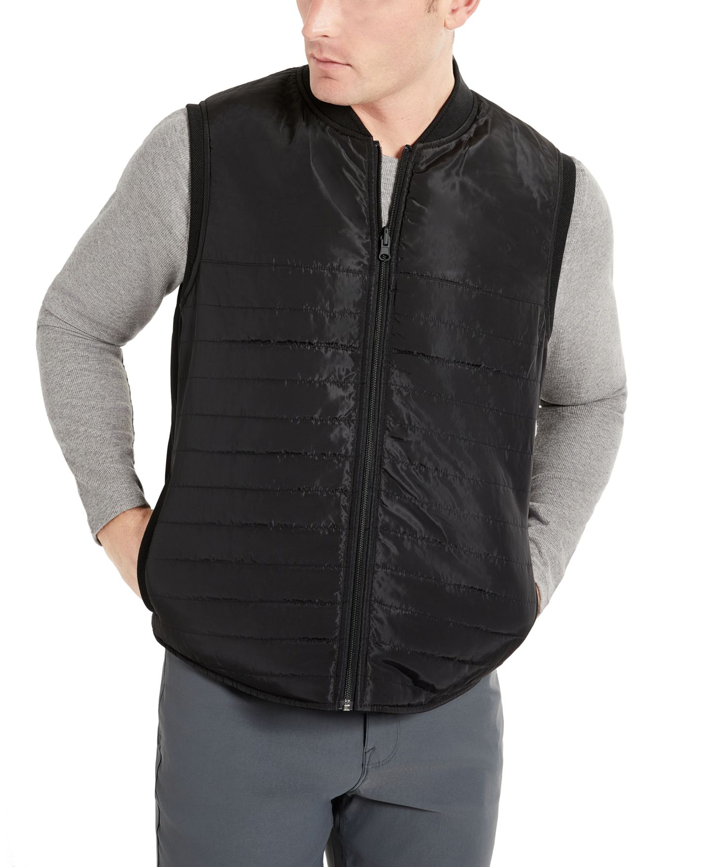 Мужской жилет Kenneth Cole Reversible Water-Resistant Vest, цвет: Чёрный — фото 3
