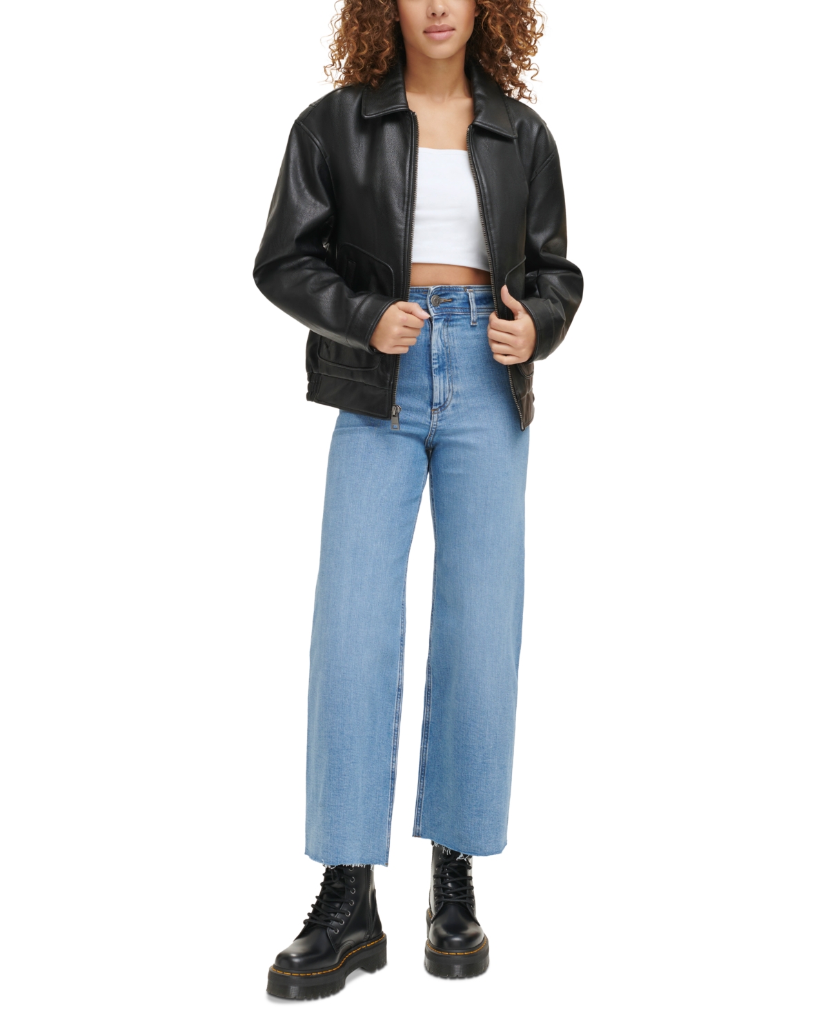 Levi's Women's Retro Faux-Leather Bomber Jacket