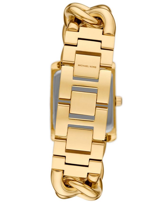 Michael Kors Women's Emery Three-Hand Gold-Tone Stainless Steel Watch ...