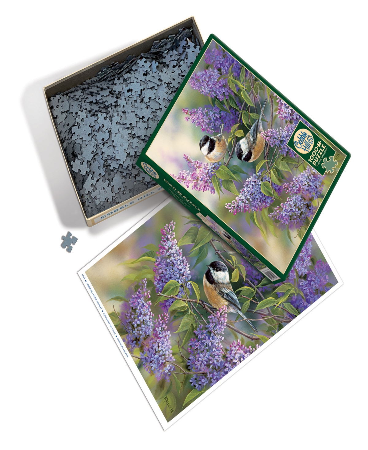 Shop Cobble Hill - Chickadees Lilacs Puzzle In Multi