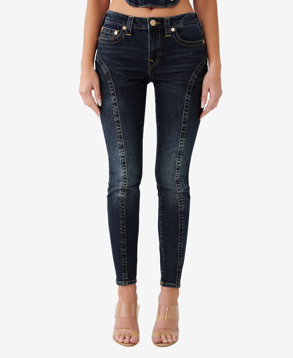 True Religion Women's Paneled Jennie Skinny Jeans In Hydrangea