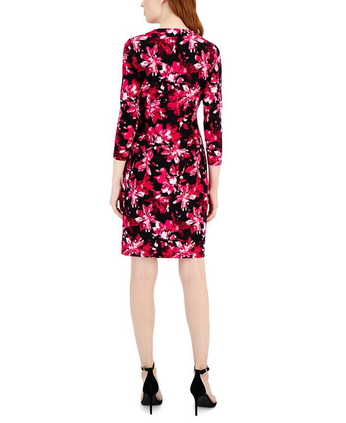 Anne Klein Petite Floral-Print Wrap Dress - Macy's
