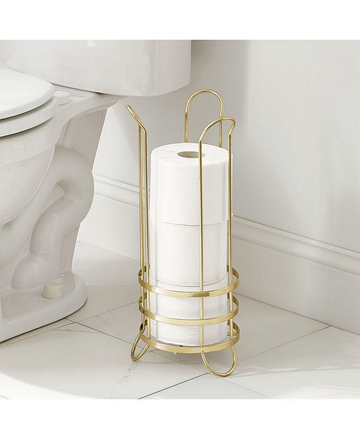 mDesign Metal Toilet Paper Holder Stand Storage for 3 Rolls Soft