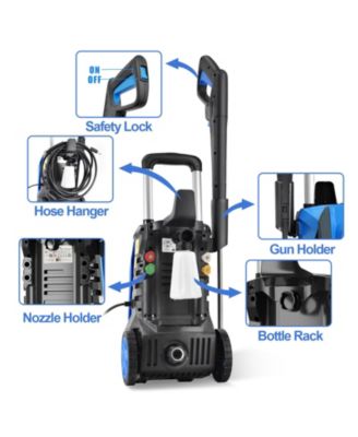 2600 Max PSI 1.8 GPM Electric High Pressure Washer, Cleans Cars/Fences/Patios