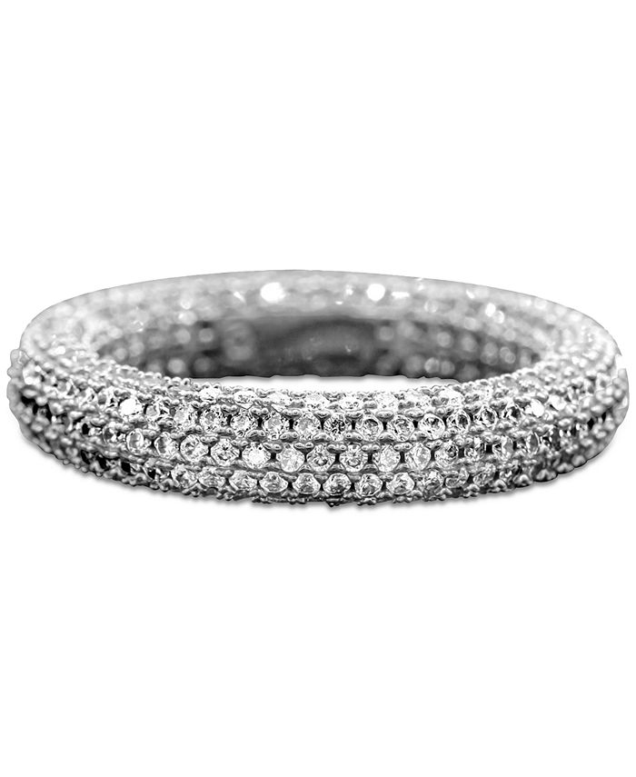 ADORNIA Pav Crystal Eternity Rounded Band Ring Macy s