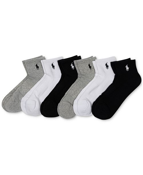 alfani Polo Ralph Lauren Women's 6-Pk. Cushion Quarter Socks Women's Fashion Shoes & Accessories