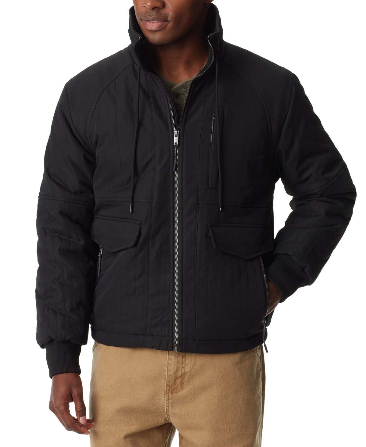 Men's Quilted Bomber Jacket - Ermine