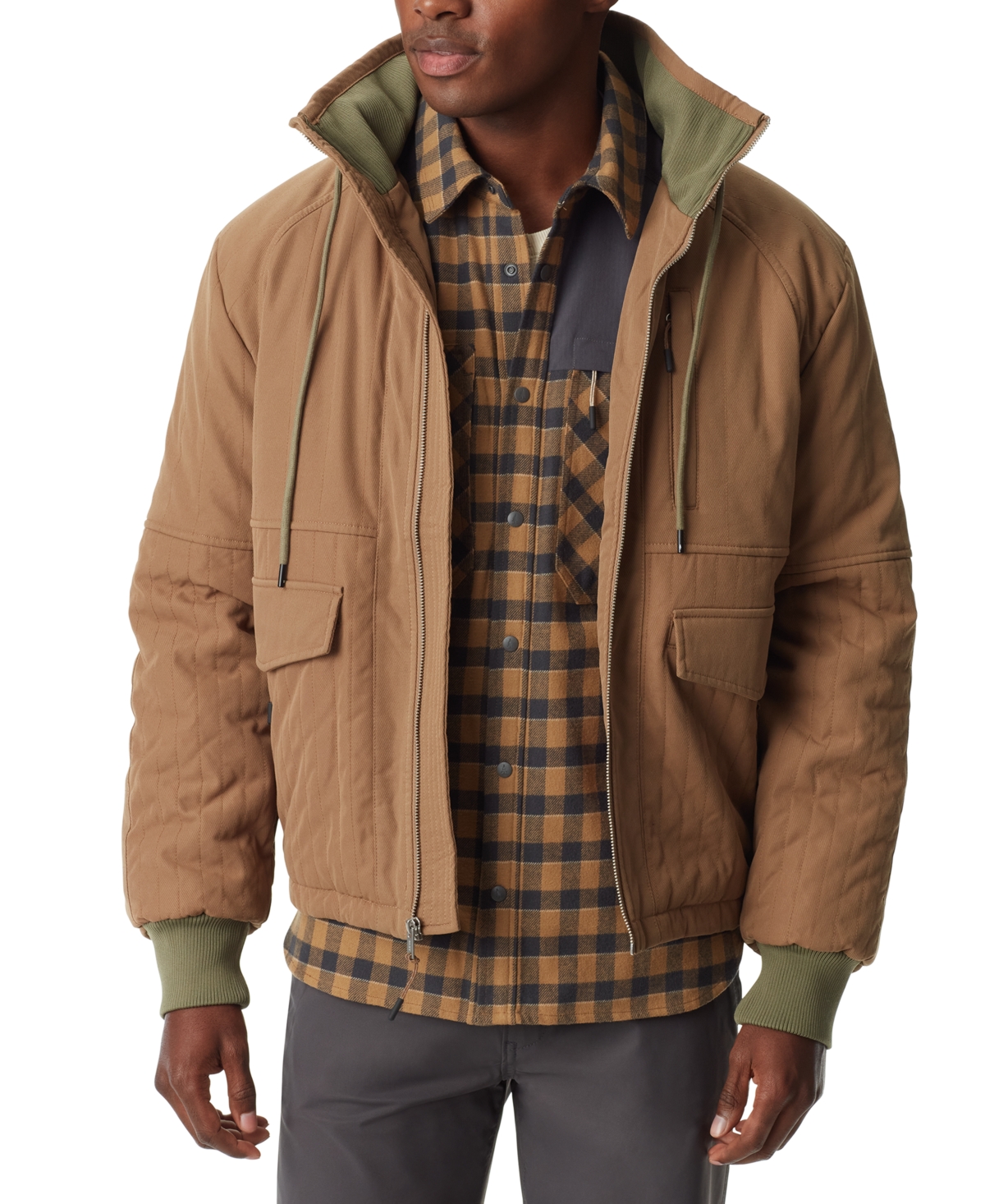 Men's Quilted Bomber Jacket - Ermine
