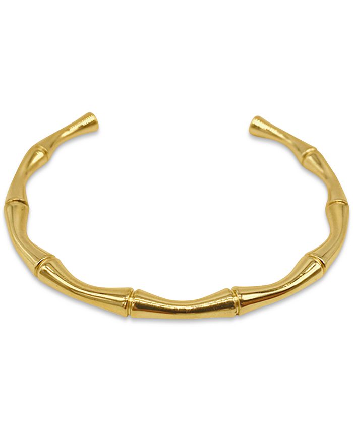 ADORNIA 14k GoldPlated BambooLook Cuff Bracelet Macy's
