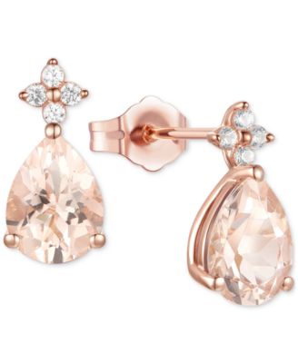 Macy's - Amethyst (1-7/8 ct. t.w.) & Lab-Grown White Sapphire (1/8 ct. t.w.) Pear Stud Earrings in 14k Gold-Plated Sterling Silver (Also in Additional Gemstones)