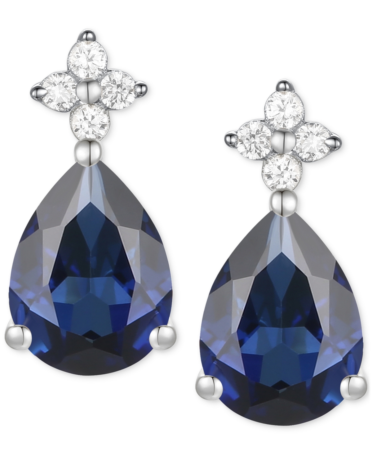 Morganite (1-3/4 ct. t.w.) & Lab-Grown White(1/8 ct. t.w.) Pear Stud Earrings in 14k Gold-Plated Sterling Silver (Also in Additional Gemston