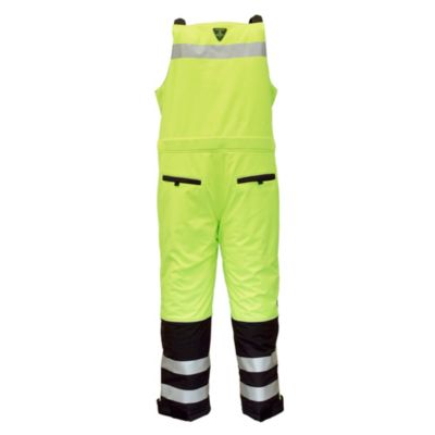 Men's HiVis Extreme Softshell Bib Overalls - -60°F Comfort, ANSI Class E, Insulated, Windproof, Water-Repellent, High-Visibility Workwear