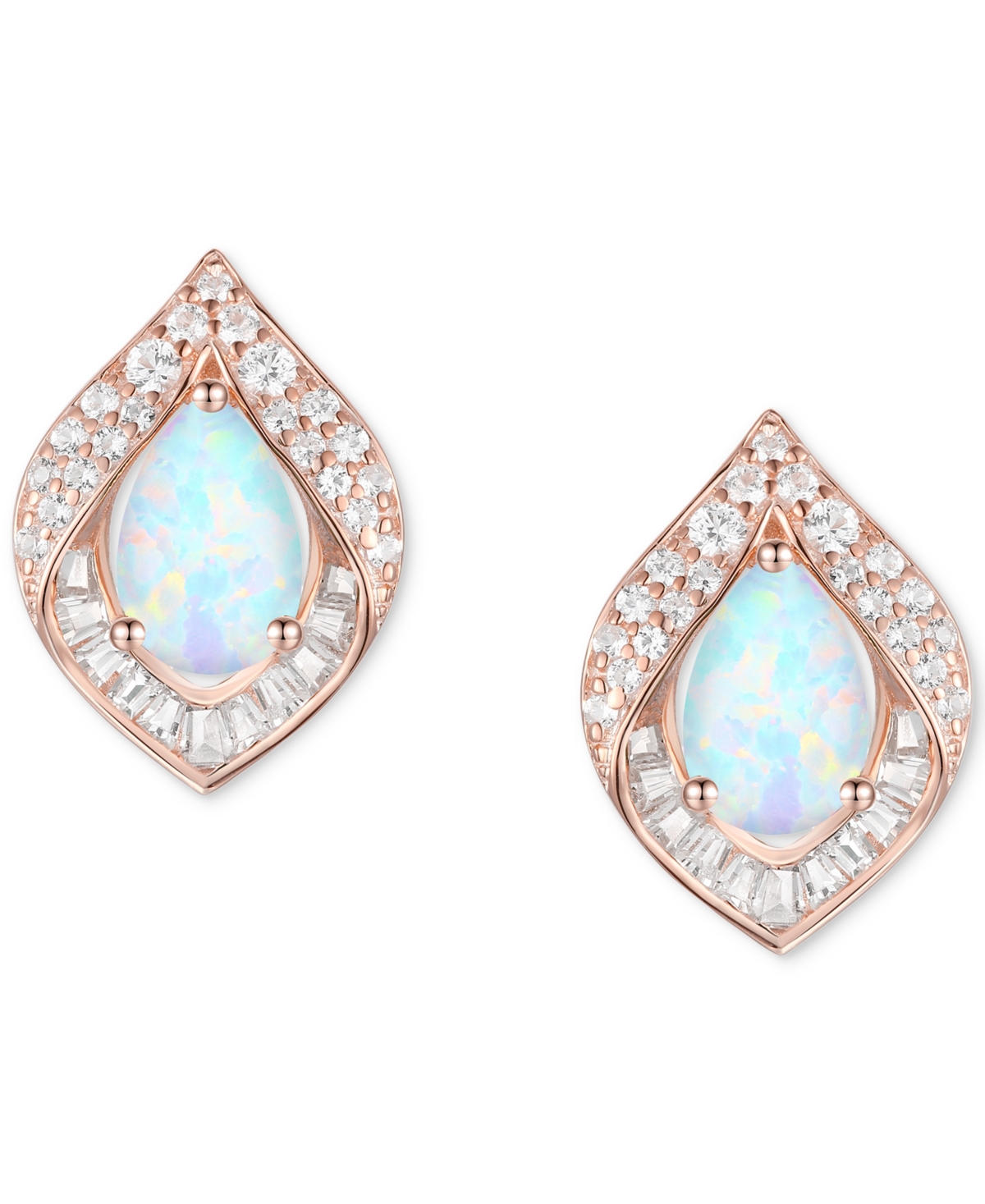 Amethyst (1-7/8 ct. t.w.) & Lab-Grown White Sapphire (1/5 ct. t.w.) Pear Halo Stud Earrings in Sterling Silver (Also in Additional Gemstones)