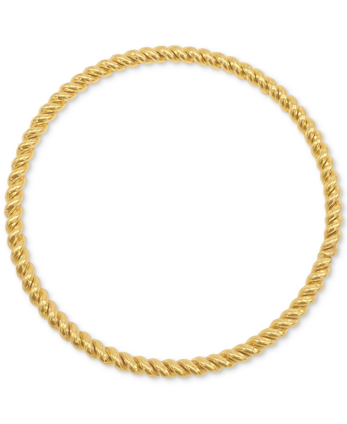 14k Gold-Plated Rope-Look Bangle Bracelet - Gold