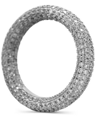 Pav&eacute; Crystal Eternity Rounded Band Ring