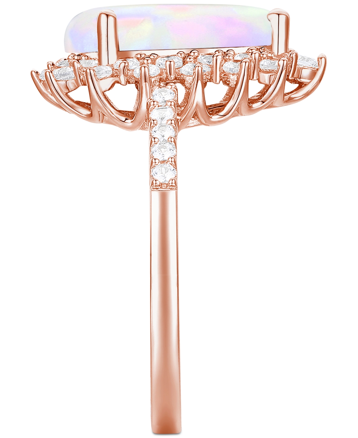 Lab-Grown(7/8 ct. t.w.) & Lab-Grown White Sapphire (5/8 ct. t.w.) Halo Ring in 14k Rose Gold-Plated Sterling Silver (Also in Lab-Grown Ruby & La