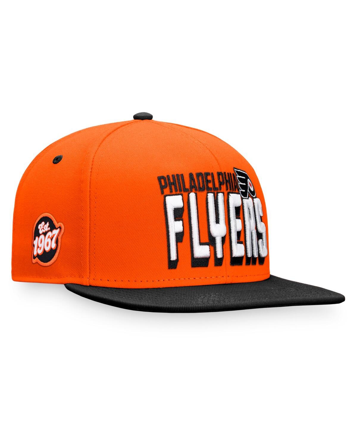 Shop Fanatics Men's  Orange, Black Philadelphia Flyers Heritage Retro Two-tone Snapback Hat In Orange,black