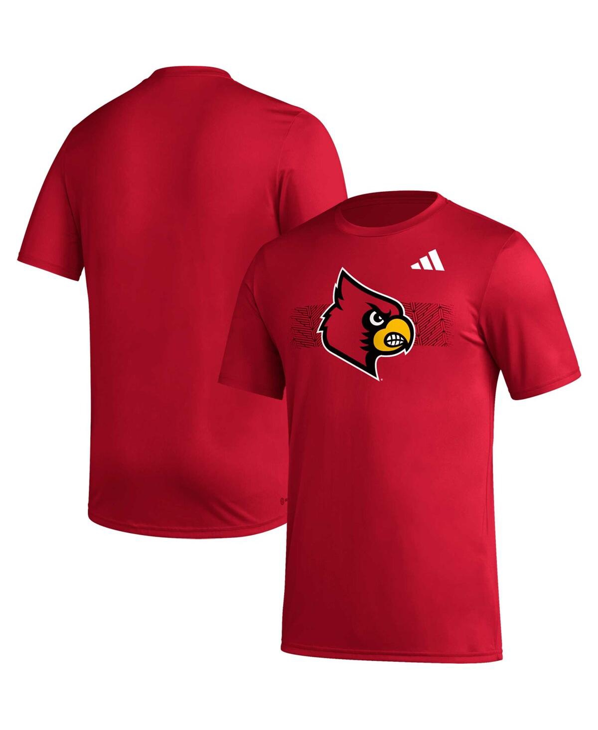 Shop Adidas Originals Men's Adidas Red Louisville Cardinals Pregame Aeroready T-shirt