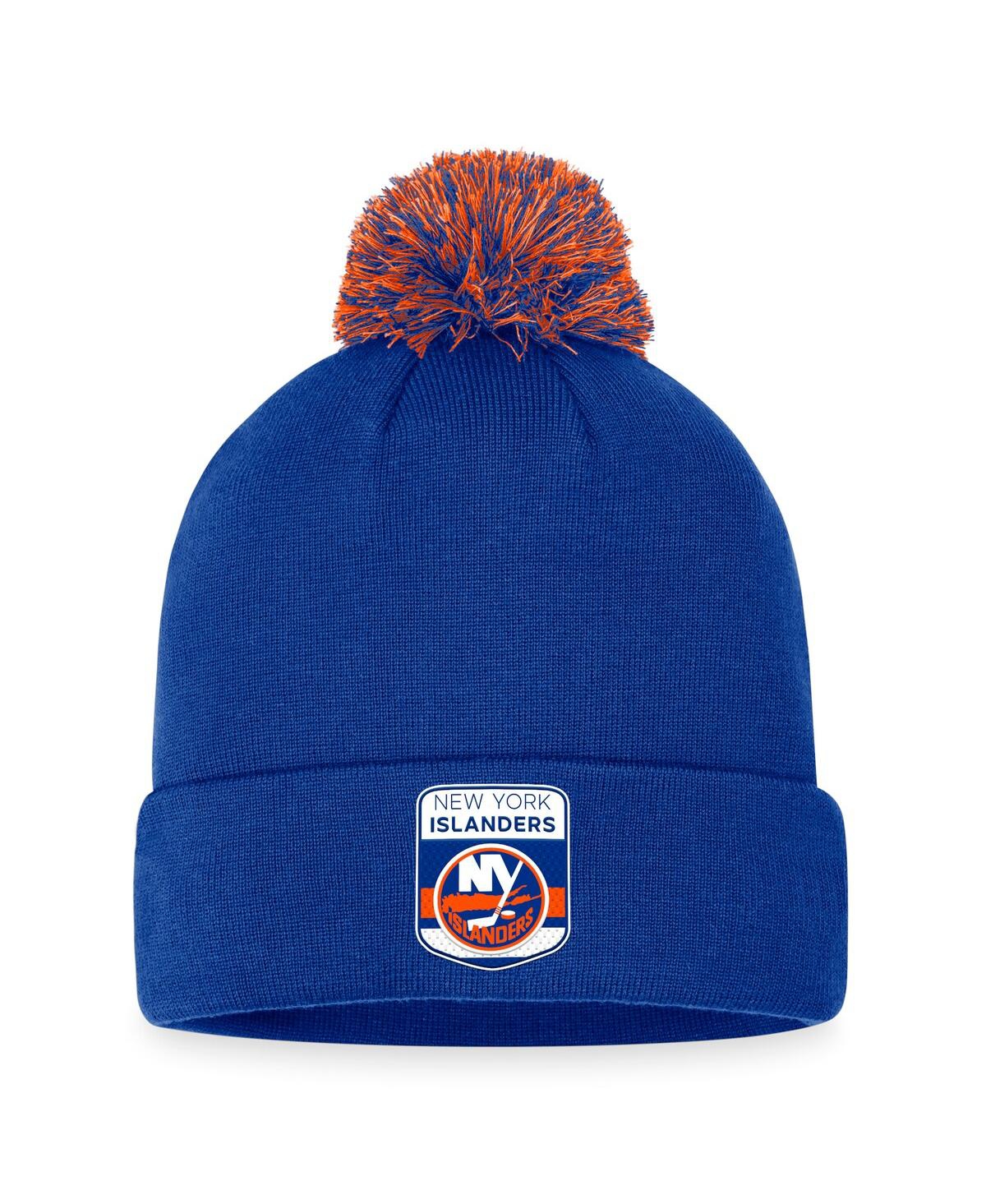 Fanatics Men's  Royal New York Islanders 2023 Nhl Draft Cuffed Knit Hat With Pom
