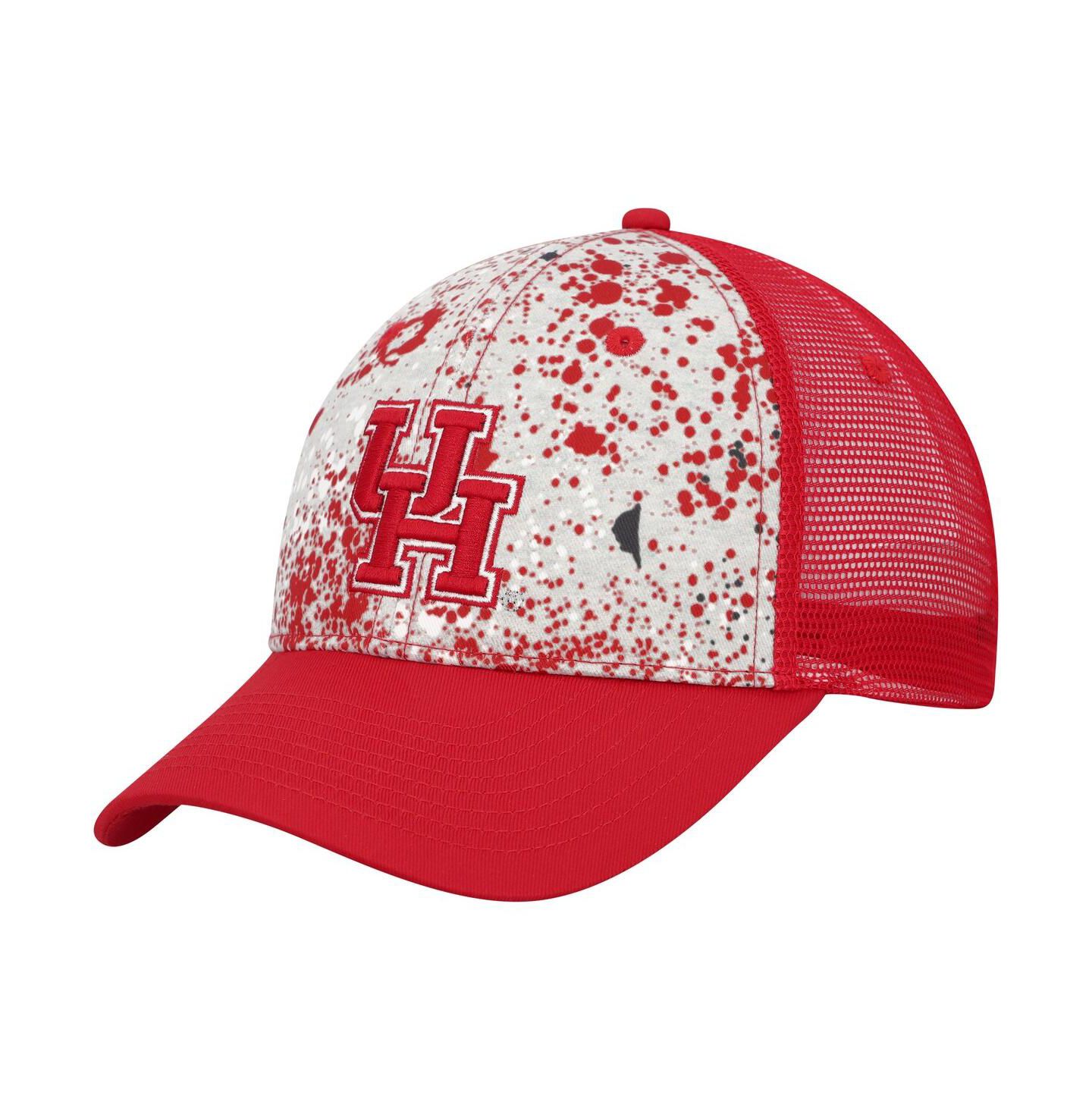 Мужская кепка Colosseum Gray, Red Houston Cougars Love Fern Trucker Snapback Hat — фото 1