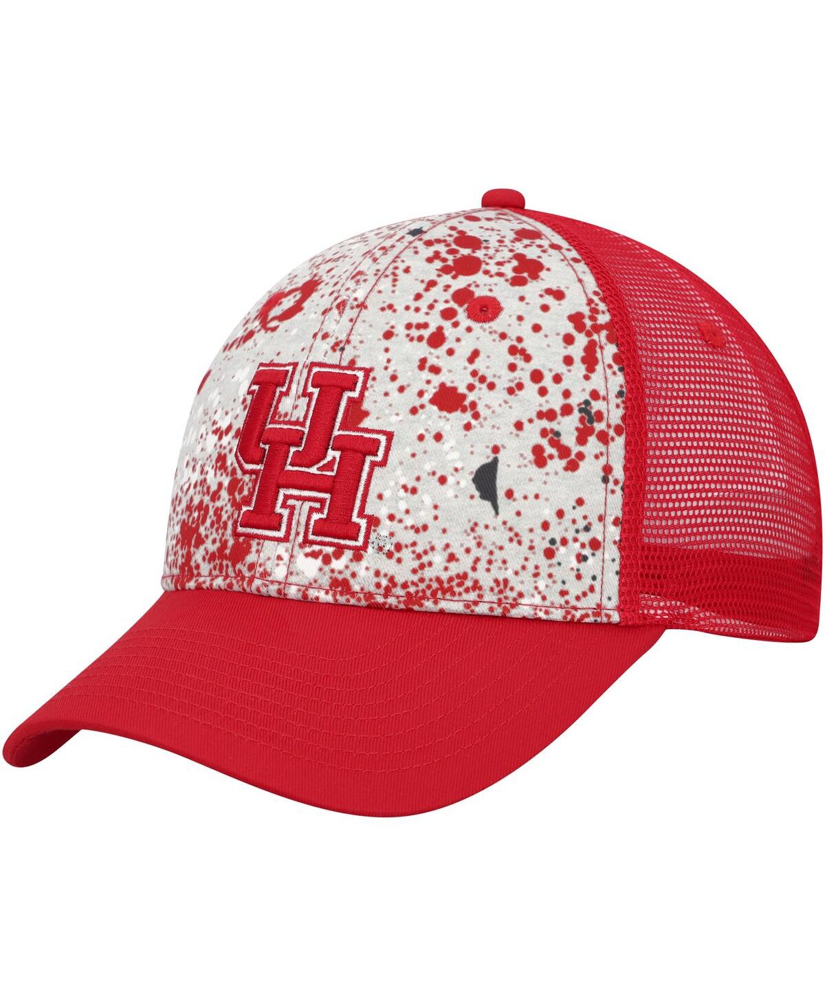 COLOSSEUM MEN'S COLOSSEUM GRAY, RED HOUSTON COUGARS LOVE FERN TRUCKER SNAPBACK HAT