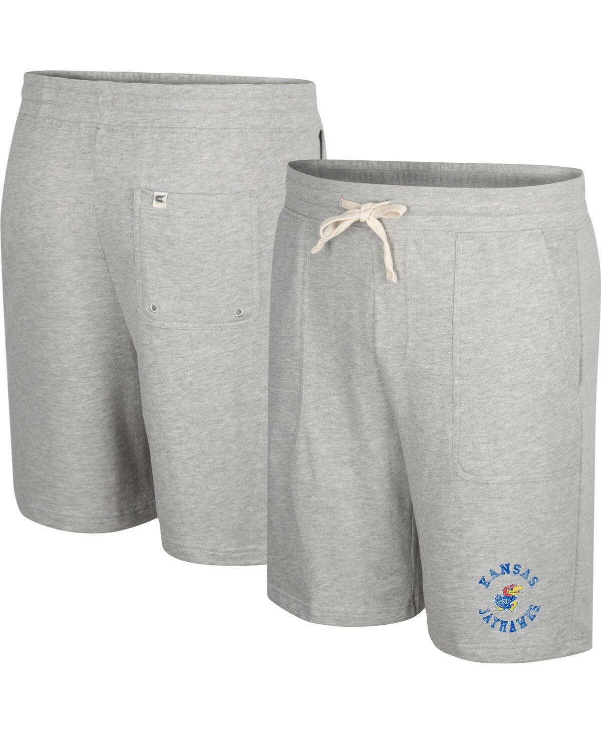 Shop Colosseum Men's  Heather Gray Kansas Jayhawks Love To Hear This Terry Shorts