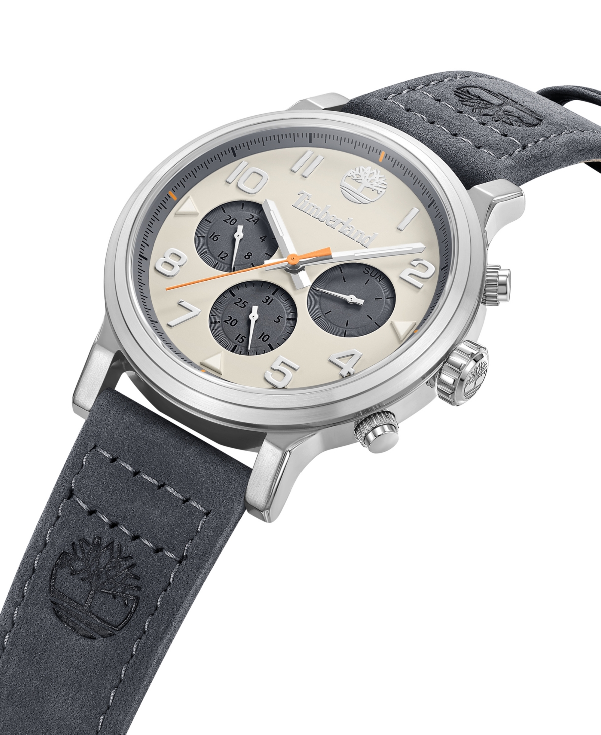 Shop Timberland Men's Quartz Pancher Gray Genuine Leather Strap Watch, 46mm
