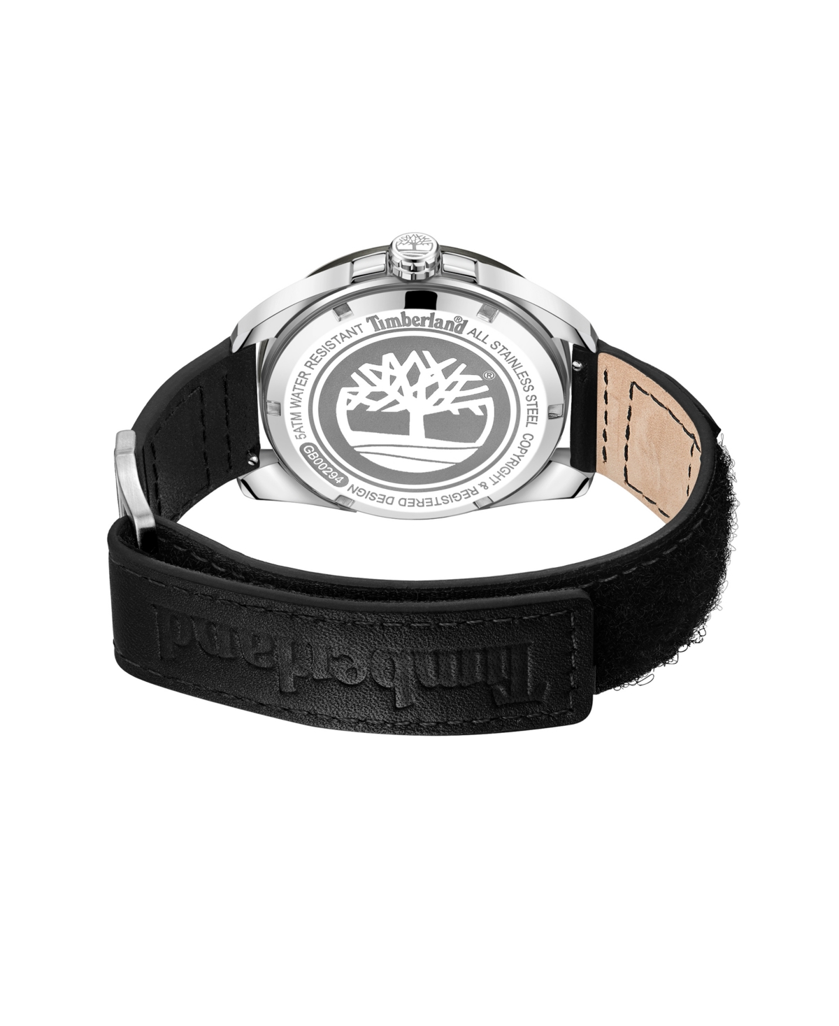 Shop Timberland Men's Quartz Carrigan Black Genuine Leather Strap Watch, 44mm
