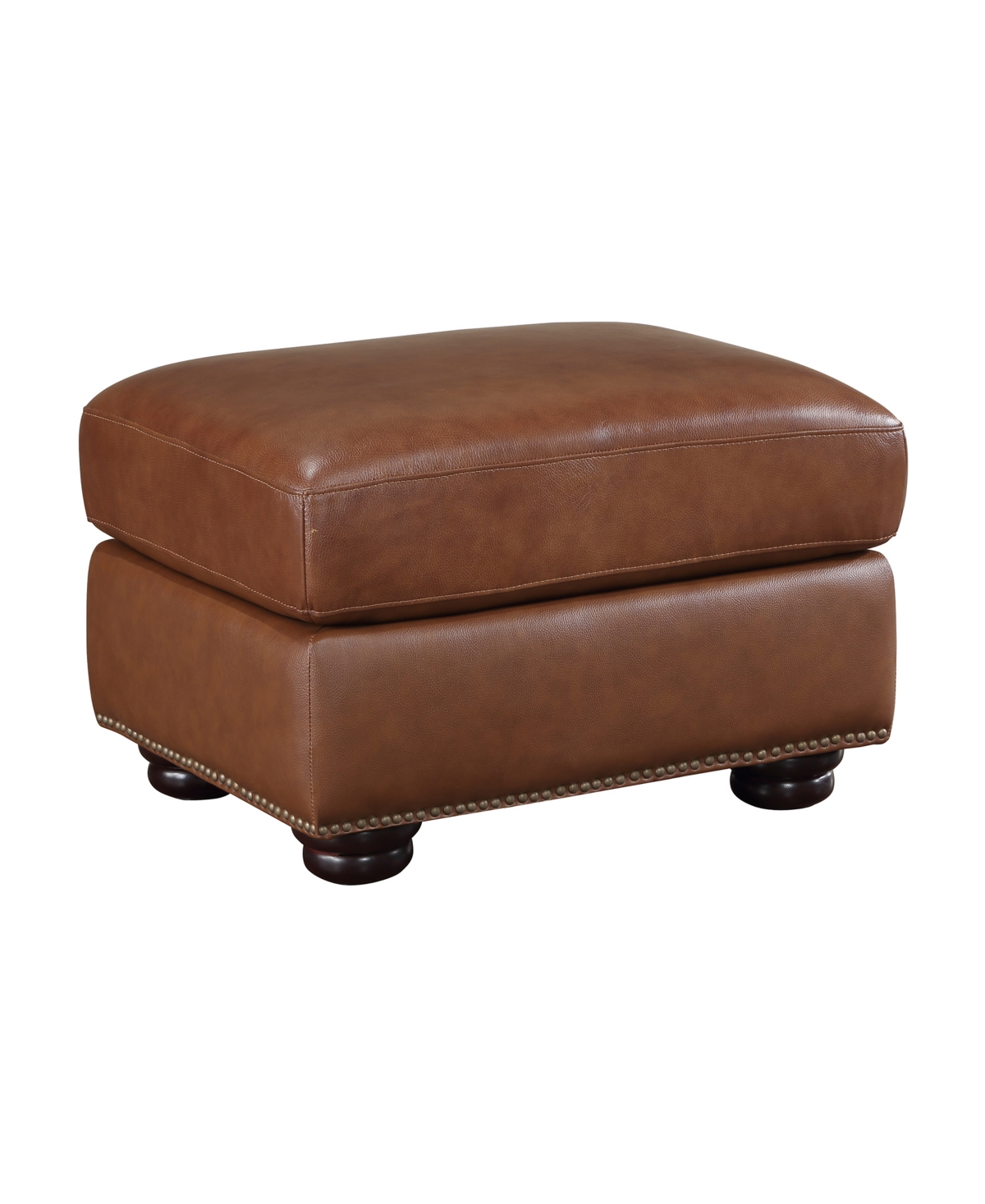 Homelegance White Label Dadeville 28" Leather Match Ottoman In Camel Brown