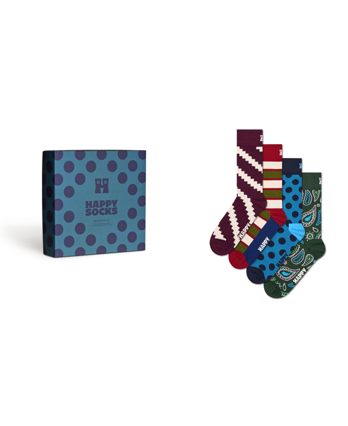 New Vintage-Like Socks Gift Set, Pack of 4 - Multi