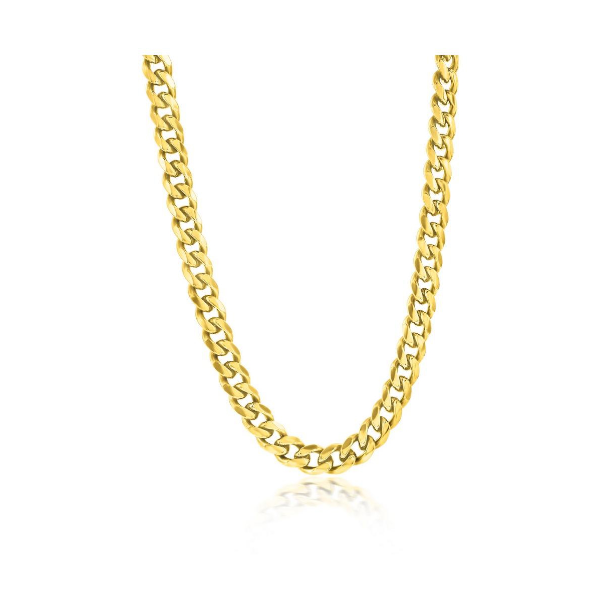 Stainless Steel 7mm Cuban Chain Necklace - Black