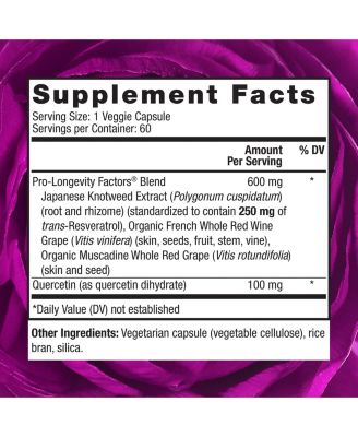 Resveratrol 250 mg, Antioxidant Supplement for Heart and Cellular Health, Supports Healthy Aging, Paleo, Keto, 60 Capsules