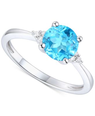 Macy's - Amethyst (1-1/6 ct. t.w.) & Lab-Grown White Sapphire (1/20 ct. t.w.) Ring in 14k Gold-Plated Sterling Silver (Also in Additional Gemstones)