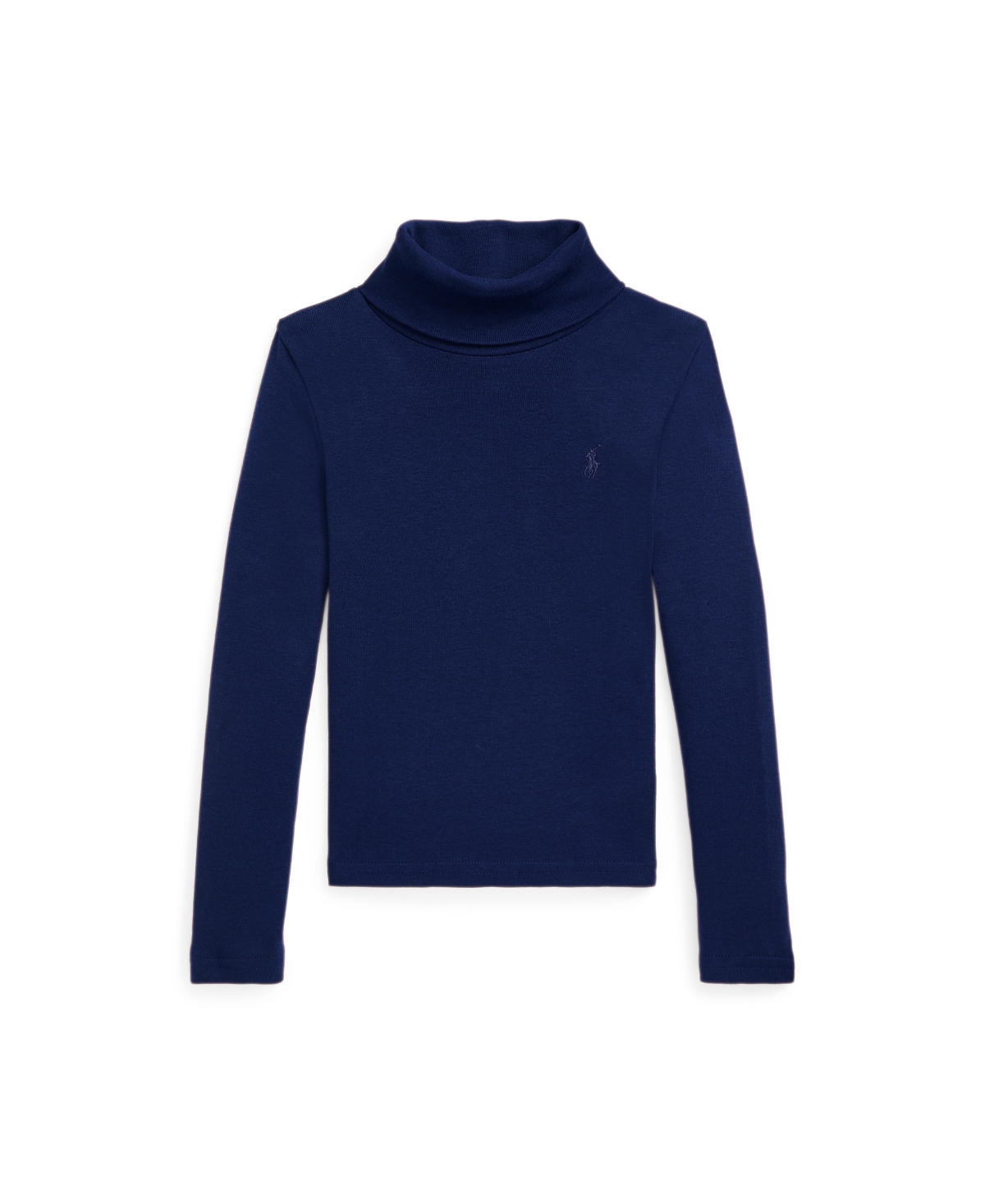 Polo Ralph Lauren Kids' Little And Toddler Girls Ribbed Cotton-blend Turtleneck Sweater In Newport Navy