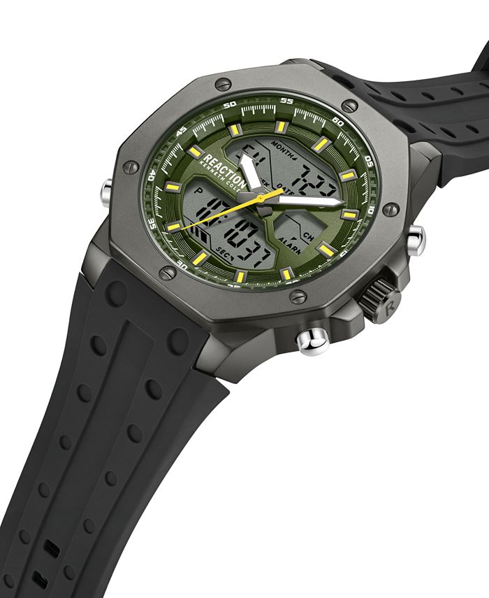 Kenneth Cole Reaction Men's Analog Digital Gray Silicone Watch 48mm ...