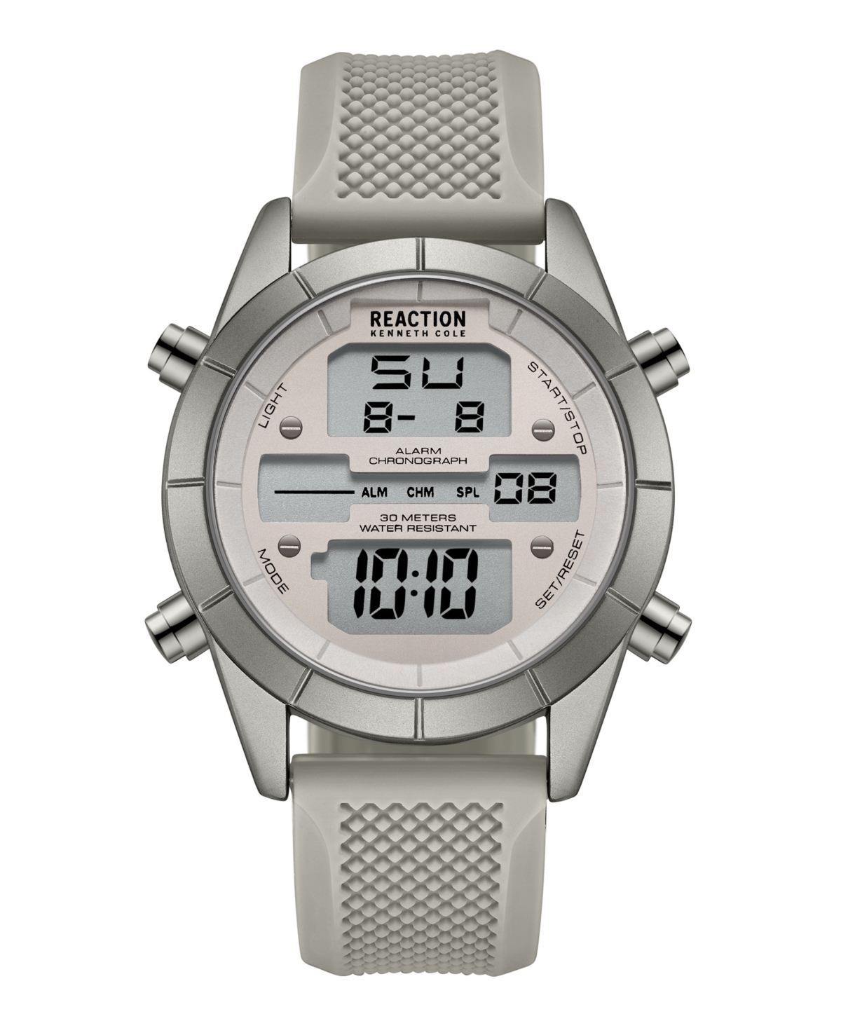 Men's Digital Gray Silicone Watch 44mm - Gray