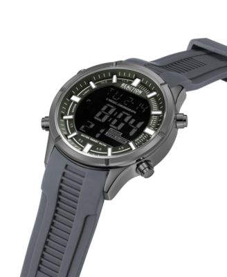 Kenneth Cole Reaction Men's Digital Gray Silicone Watch 47mm