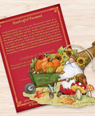 Holiday Wooden Ornaments Grateful Harvest Gnome Home Decor Set of 2 S. Winget