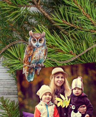 Holiday Wooden Clip-On Ornaments Night Owls Set of 6 G. DeBrekht