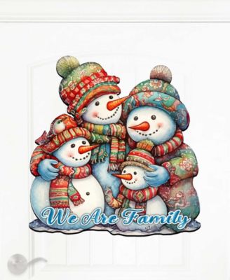 Snowman's Family Christmas Wooden Wall Decor Door Decor G. DeBrekht