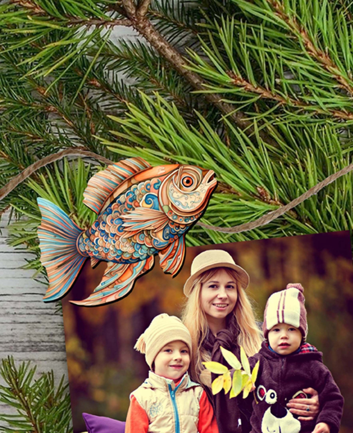 Shop Designocracy Holiday Wooden Clip-on Ornaments Coastal Fish Set Of 6 G. Debrekht In Multi Color